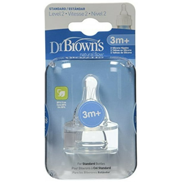 8 Pack Dr. Brown's Natural Flow Level 2 Standard Nipple