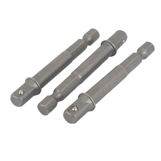Adaptador de enchufe de 1/4" con broca de 3 piezas y vástago hexagonal de 6.3 mm para taladro