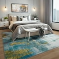 thumbnail image 2 of Arogan Modern Abstract Washable Rug for Living Room, Bedroom, Dining Room, Children's Playroom, Blue, 6' x 9', 2 of 7