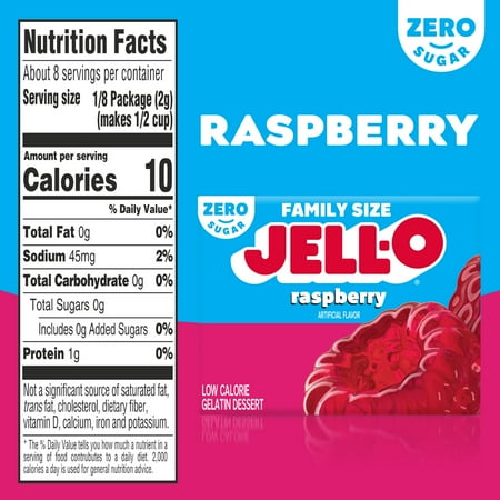 (3 pack) (3 Pack) Jell-O Raspberry Sugar Free Gelatin Mix, 0.6 oz Box