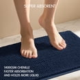 thumbnail image 4 of Alfombra de baño SUBRTEX, suave, corta, de felpa, absorbente, azul marino, 4 of 9