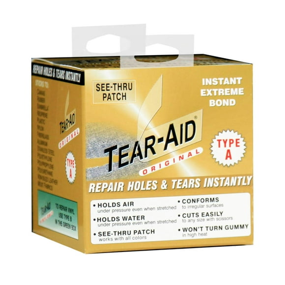 TEAR-AID Kit de Réparation de Tissu, Rouleau 3 Po x 5 Pi, Type A, Simple