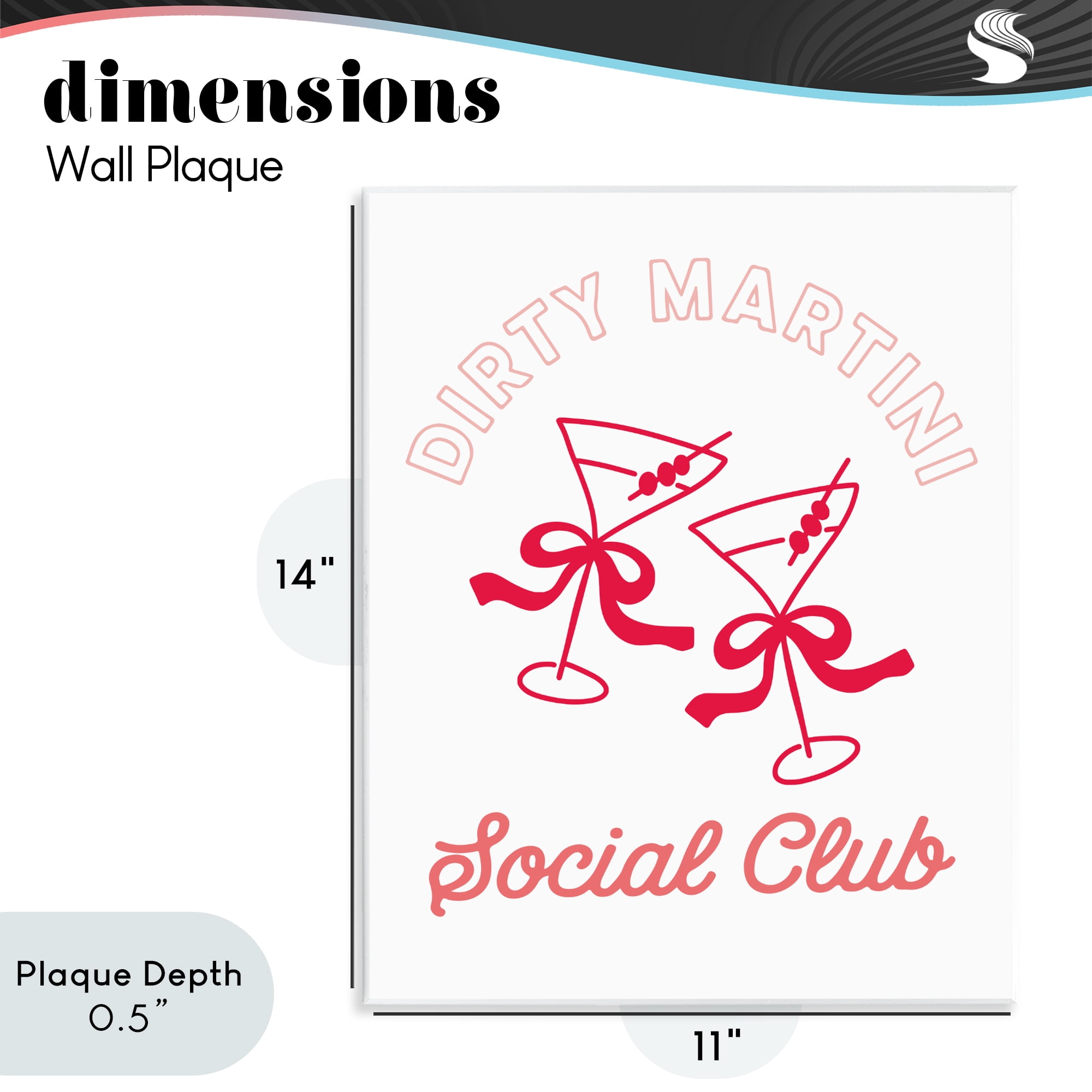 Stupell Industries Pink Martini Social Club Wall Plaque Art, design by Lettered and Lined
