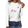 thumbnail image 1 of CEHVOM T-shirt Décontracté Imprimé pour Femmes Col Rond Manches Longues Blouse, 1 of 5