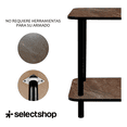 thumbnail image 2 of Mesa Centro Minimalista Madera Lateral Doble Repisa 40cm Gris Marmoleado, 2 of 7