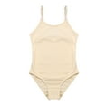 thumbnail image 3 of inlzdz Girls Spaghetti Straps Dancewear Ballet Gymnastics One Piece Tank Leotard with Clear Straps Nude 15-16, 3 of 7