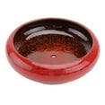 thumbnail image 6 of Phenofice Large Round Succulent Planter Hydroponic Ceramic Flower Pot Red 1Pc 7.3*7.3*2.3in, 6 of 8