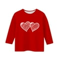 thumbnail image 4 of KyCheLot Girls 3/4 Sleeve Tops Valentine's Day Print Breathable Stretchy Round Neck Blouses for 3-13 Years, 4 of 5