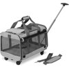 Kopeks Mesh Dog Carrier with Wheels, Heather Grey, Small/Medium