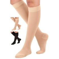 Made in USA - Men and Womens Compression Knee High 30-40mmHg - Beige, Large