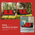 thumbnail image 5 of YYAo Porch Swing Chairs,Backyard Porch Swings,2-Person Patio Rattan Porch Swing with Cushions-Red, 5 of 11