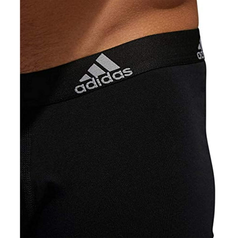 Adidas Men's Stretch Cotton Boxer Brief Tagless Underwear (3-Pack) - Black  