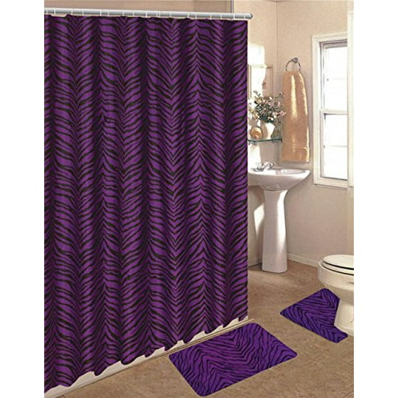 15 Piece Zebra Animal Print Memory Foam Bath Rug Set Bathroom Rugs 15 Piece Zebra Animal Print Memory Foam Bath Rug Set Bathroom Rugs With Fabric Shower Curtain