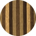 thumbnail image 1 of Ahgly Company Indoor Round Abstract Brown Modern Area Rugs, 4' Round, 1 of 4