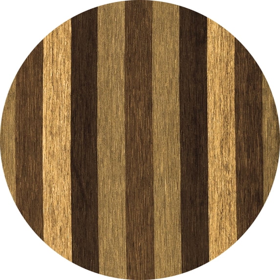 Ahgly Company Indoor Round Abstract Brown Modern Area Rugs, 4' Round