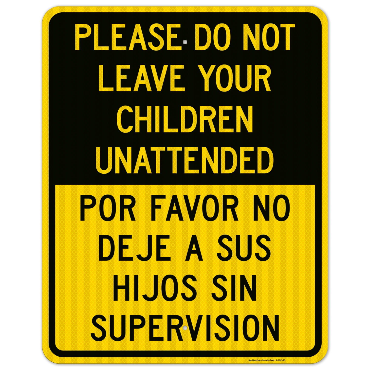 Please Do Not Leave Your Children Unattended Sign, Traffic Sign