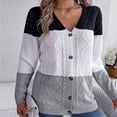 thumbnail image 4 of AherBiu Cardigan Sweaters for Women Trendy Knit Sweaters V Neck Color Block Button down Cardigans, 4 of 6