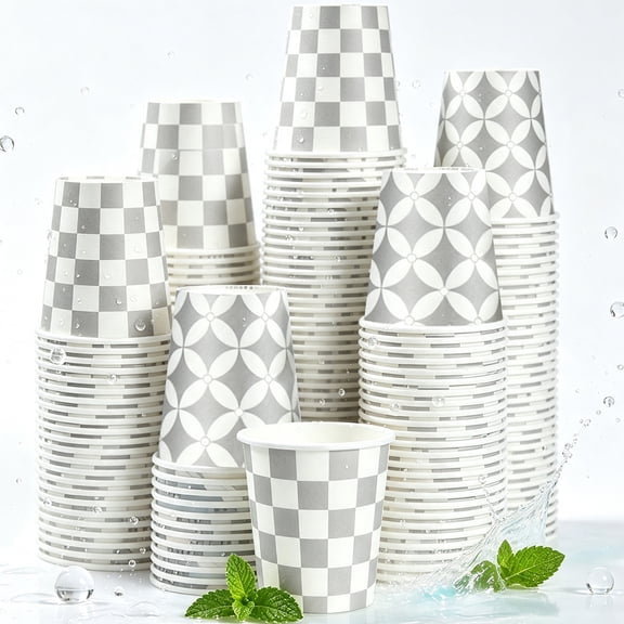 Lamosi Disposable Paper Cups Gray Small 3 oz Cups, 300 Count
