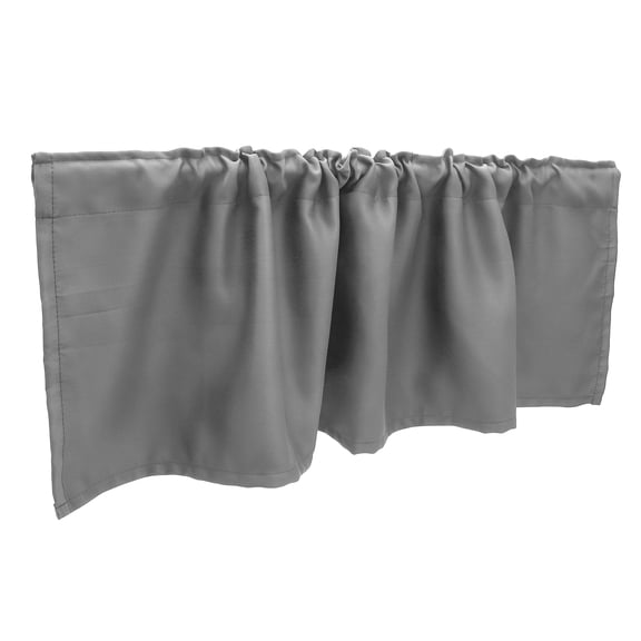 Milisten Gray Cotton-Polyester Blend Short Window Valance for Kitchen and Bathroom Decor, Easy Care Curtain Treatment