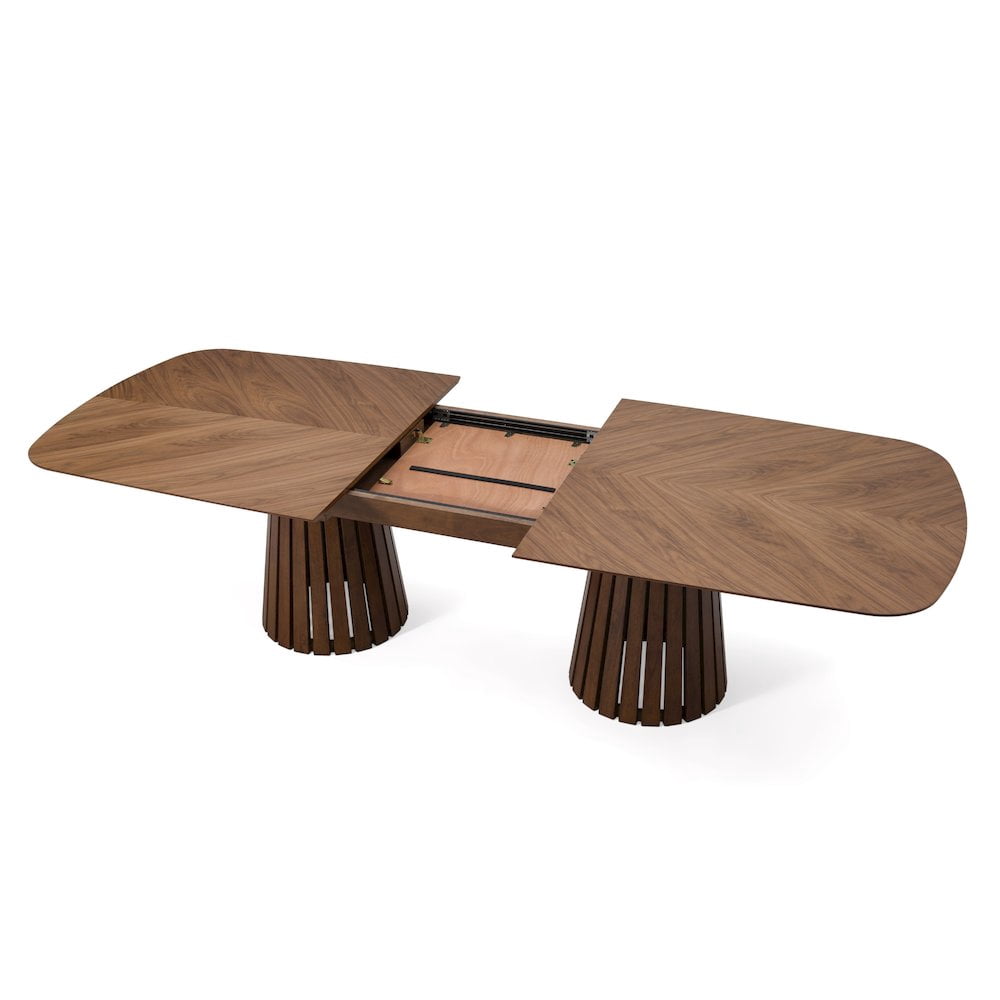 Modrest Truman - Mid-Century Modern Walnut Extendable Dining Table