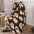 thumbnail image 4 of Ghost Throw Blanket,Cute Funny Ghost Halloween Spooky Fleece Blanket, Super Soft Cozy Lightweight Blanket for Couch Bed Sofa Home Decorations 60" x 80", 4 of 6