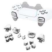 eXtremeRate Chrome Silver Replacement D-pad R1 L1 R2 L2 Triggers Share Options Face Buttons for ps5 Controller BDM-010/020