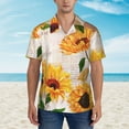 thumbnail image 2 of Disketp Hawaiian Shirts For Men,Sunflower Print Mens Casual Short Sleeve Button Down Shirts Beach Shirt, 2 of 7