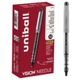 thumbnail image 1 of Uniball Vision Bolígrafos Rollerball con Aguja, Bolígrafos Negros, Paquete de 12 Bolígrafos de Punta Fina con Tinta Negra Mediana de 0,7 mm, Bolígrafos de Punta Fina, Bolígrafos de Escritura Suave, Bo, 1 of 1