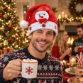 thumbnail image 4 of Leeye 3D Christmas Hats Santa Reindeer Bear Snowman Xmas Party Hat Holiday for Adult 40cm 1pc, 4 of 5