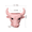 Pink, variant on CCOCC Ceramic Planter,Charming Cartoon Cow Shape Ceramic Glazed Planter,Practical Drainage System Glazed Ceramic Bonsai Pot,Blue
