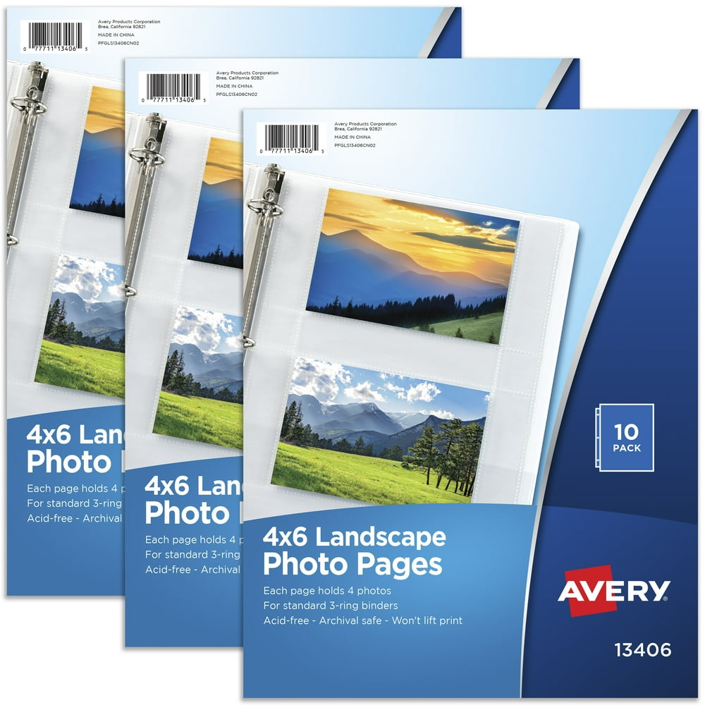 Avery Clear Photo Album Pages for 3 Ring Binders, 10 Sleeves Holds 40