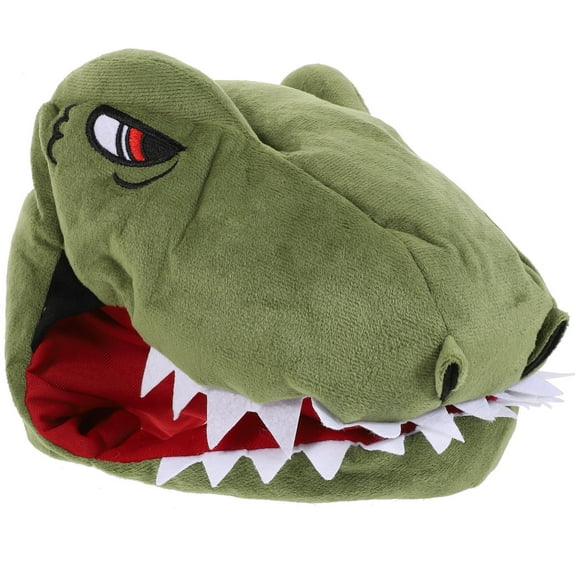 BESTOYARD 1Pc Dinosaur Pattern Bucket Hat Green Plush for Music Festivals and Parties