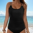 thumbnail image 2 of TOWED22 Tankini Tops for Women Tummy Control Bathing Suits Top U Neck Swimwear Tops No Bottom（Black,S）, 2 of 9