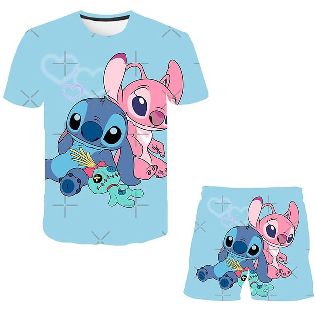Traje de punto de Disney para bebé, conjunto de ropa informal de verano, Top corto, conjunto de ropa de bebé de 2 uds., trajes de punto para niño Clot5T Gao Jinjia LED