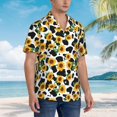 thumbnail image 3 of Susaid Cute Cow Print Sunflower C Print Short Sleeve Shirts Button Down Casual Shirts Summer Beach Aloha Button Down Short Sleeve for Men ,X-Large, 3 of 7