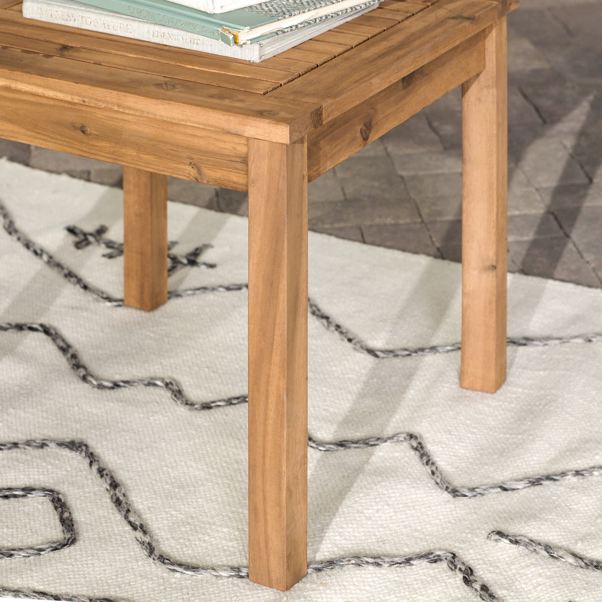 Manor Park Acacia Wood Outdoor Patio End Table, Brown