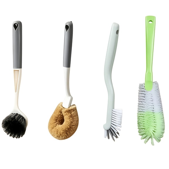 Loopunk Dish Brush Set with 4 Pack Brush, Kitchen Brushes for Dishes, Pots, Pans, Sinks