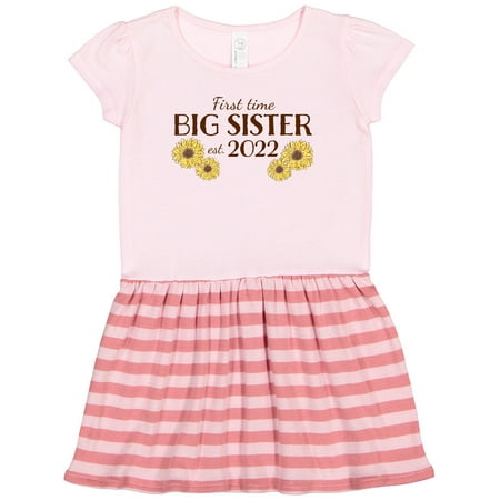 

Inktastic First Time Big Sister Est. 2022 Gift Toddler Girl Dress