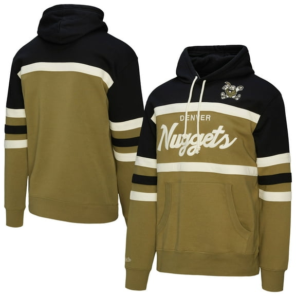 Men's Mitchell & Ness Olive/Black Denver Nuggets Double Clutch Head Coach Hoodie