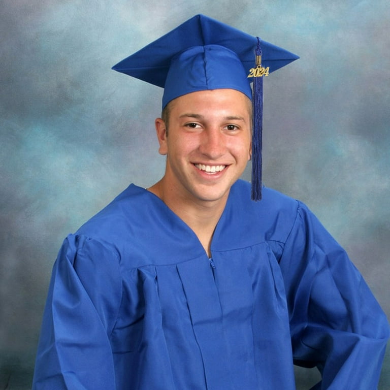 Graduation Gown Hat Cap and 2024 Male Memorial Photo Charm for