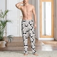 thumbnail image 5 of Uemuo Cute Panda Pattern Men's Wide Leg Palazzo Lounge Pants with Pockets Light Weight Loose Comfy Casual Pajama Pants-Small, 5 of 9