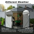 thumbnail image 5 of LZBEITEM 8'x12' Outdoor Metal Storage Shed with Floor Frame, Galvanized Steel Garden Shed, Metal Garden Tool Shed with Double Lockable Doors for Backyard Patio Lawn, Gray, 5 of 11