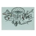 thumbnail image 3 of Ethnic Cutting Board, Collect Your Happy Dreams Words with Dreamcatcher and Butterflies Pattern, Decorative Tempered Glass Cutting and Serving Board, Small Size, Multicolor, by Ambesonne, 3 of 5