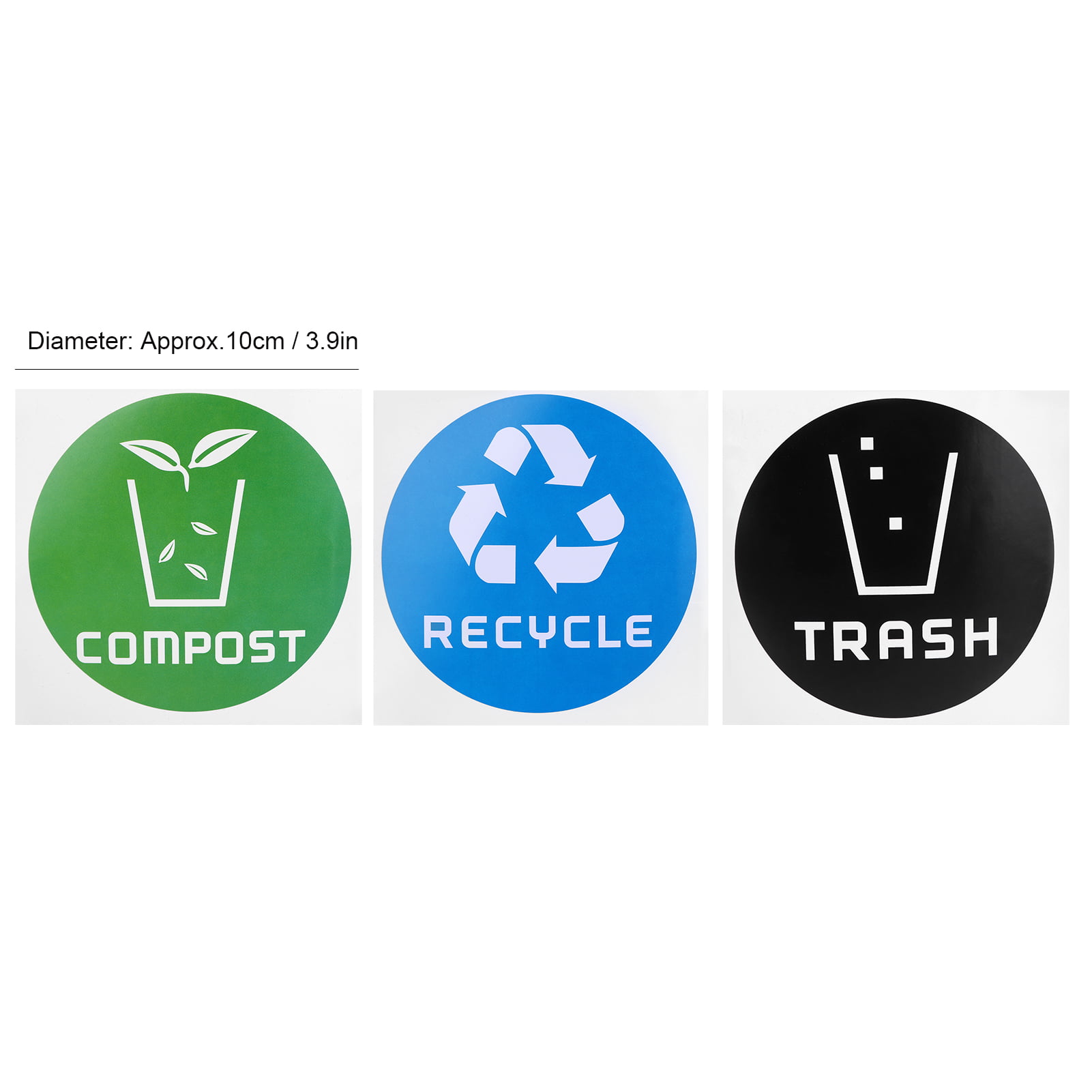 Zwindy Décalque de Poubelle réutilisable pour Le Travail à Domicile Autocollant de Signe de Compost Auto-adhésif 