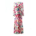 thumbnail image 1 of Tempura Women' s Boho Maxi Dress Tropical Floral Sundress Long Sleeve Loose Dresses Beach Dress, 1 of 5