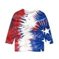 thumbnail image 5 of BRGZLK Kids Independence Day Patriotic Top USA Flag Printed 3/4 Sleeve Round Neck Pullover Bottoming Shirt For Middle And Large Children's Boys And Girls Multicolor 11-12 Years, 5 of 5
