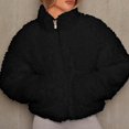 thumbnail image 6 of Female Fleece Full-Zip Jacket Long Sleeve Coat Soft Warm with Pockets Black XXL, 6 of 10