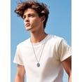 thumbnail image 2 of CACA LADY 925 Sterling Silver St. Raphael Necklace for Men Women Abalone Archangel Medal Pendant Religious Catholic Patron Saint Protection Jewelry Gifts for Traveler, 2 of 6