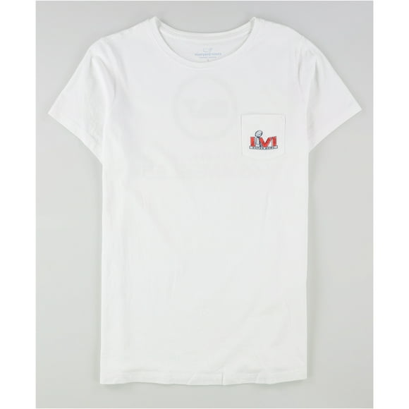 Vineyard Vines Womens SuperBowl LVI Graphic T-Shirt, White, X-Large