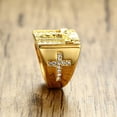 thumbnail image 4 of Men's Ring 14K Yellow Gold Jesus Cross High Quality Micro Pave CZ Rings For Men Women Religious Christian Jewelry, 4 of 8